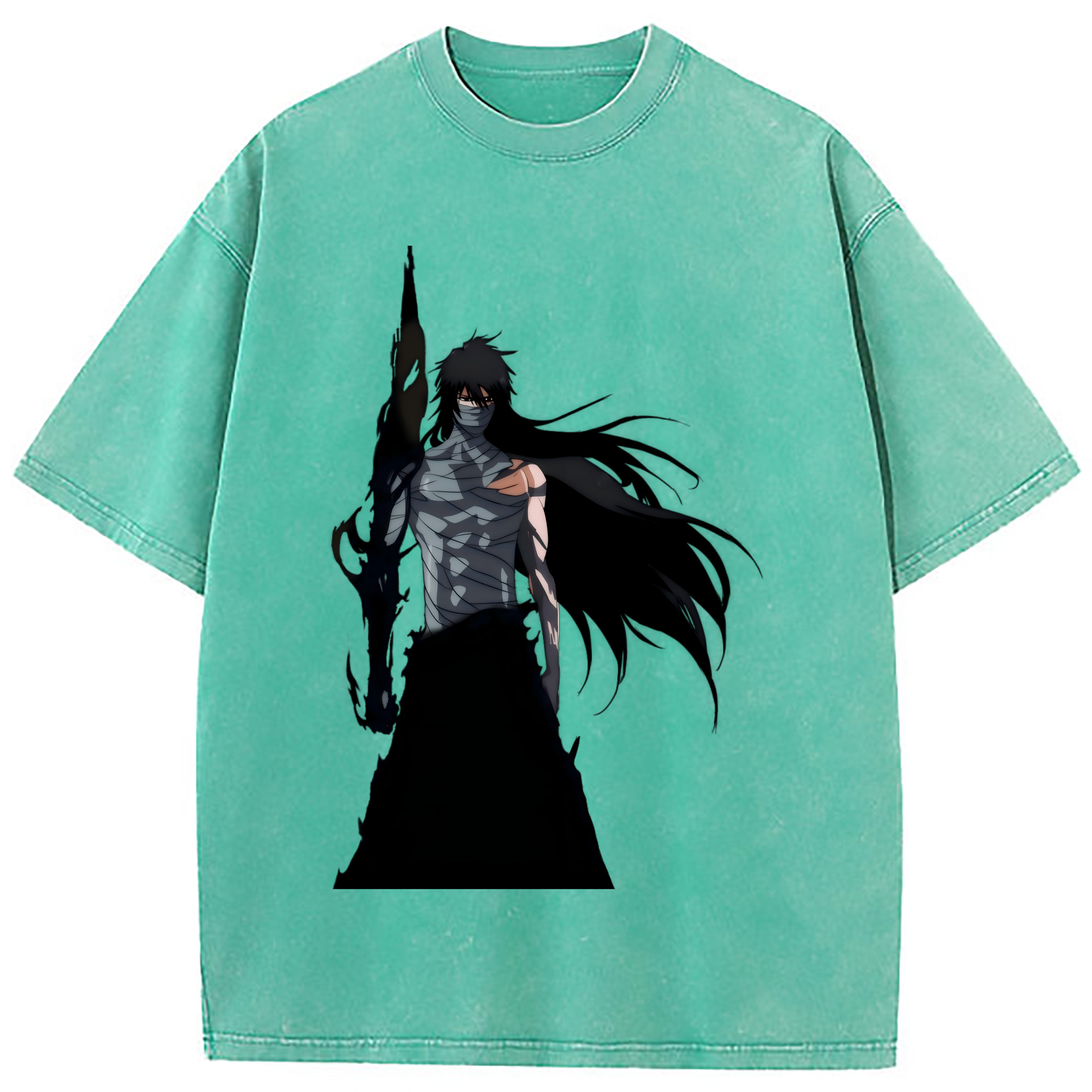 （画像用） ブリーチ 黒崎一護（くろさき いちご）BLEACH Kurosaki Ichigo 綿100% ヴィンテージ風 半袖Tシャツ（フロントプリント）